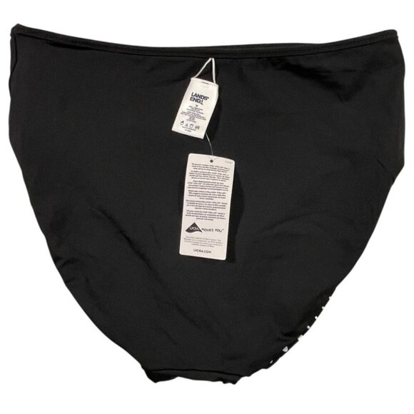 Lands’ End Reversible High-Waisted Bikini Bottom Black Polka Dot Size 14 NWT - Picture 5 of 9